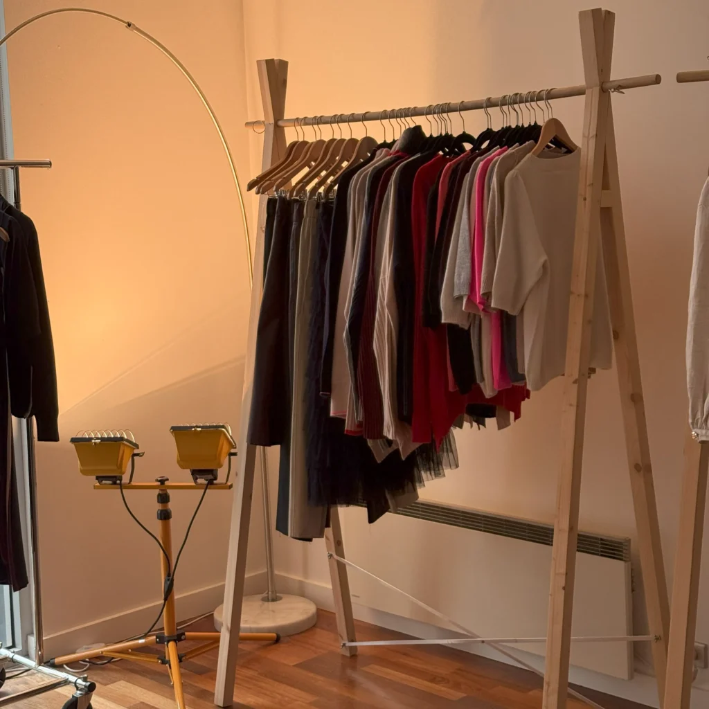 the hunted co using the hanging a-frame clothing rack their display solutions for a tradeshow in melbourne