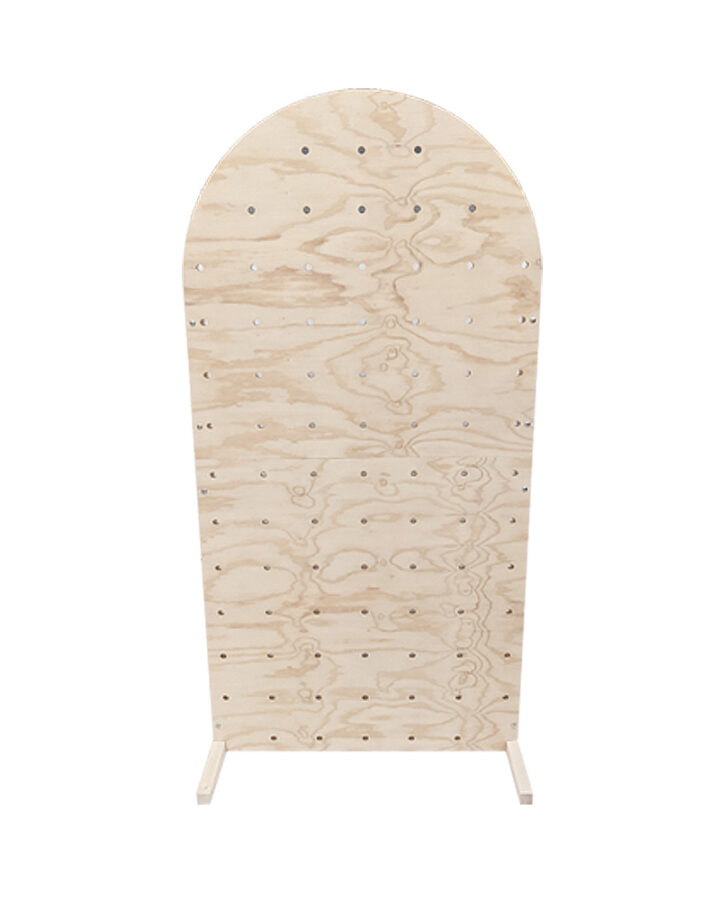freestanding arch pegboard in plywood