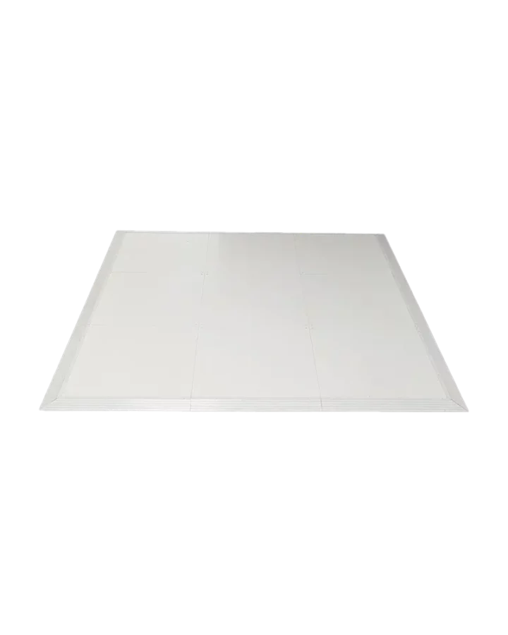white expo raised flooring cutout