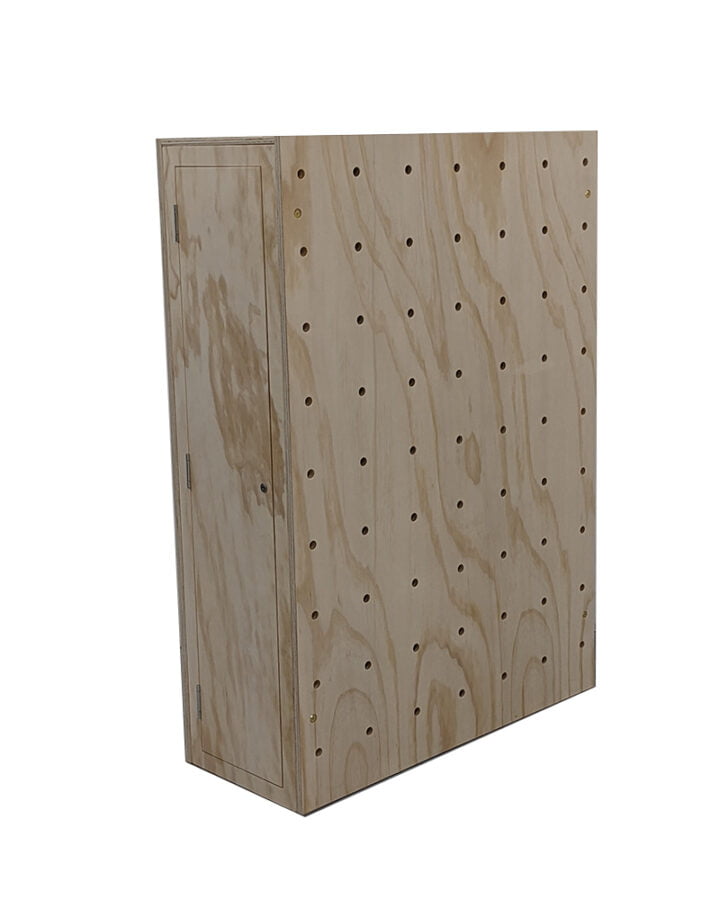boxed pegboard wall