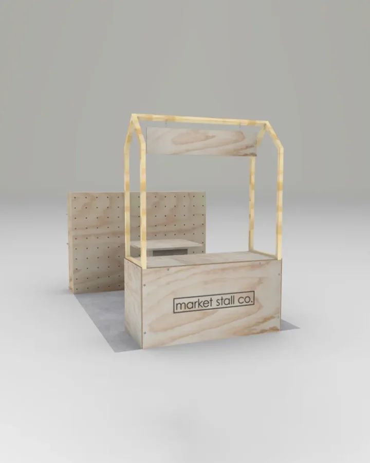 professional service based kiosk - front view with market stand