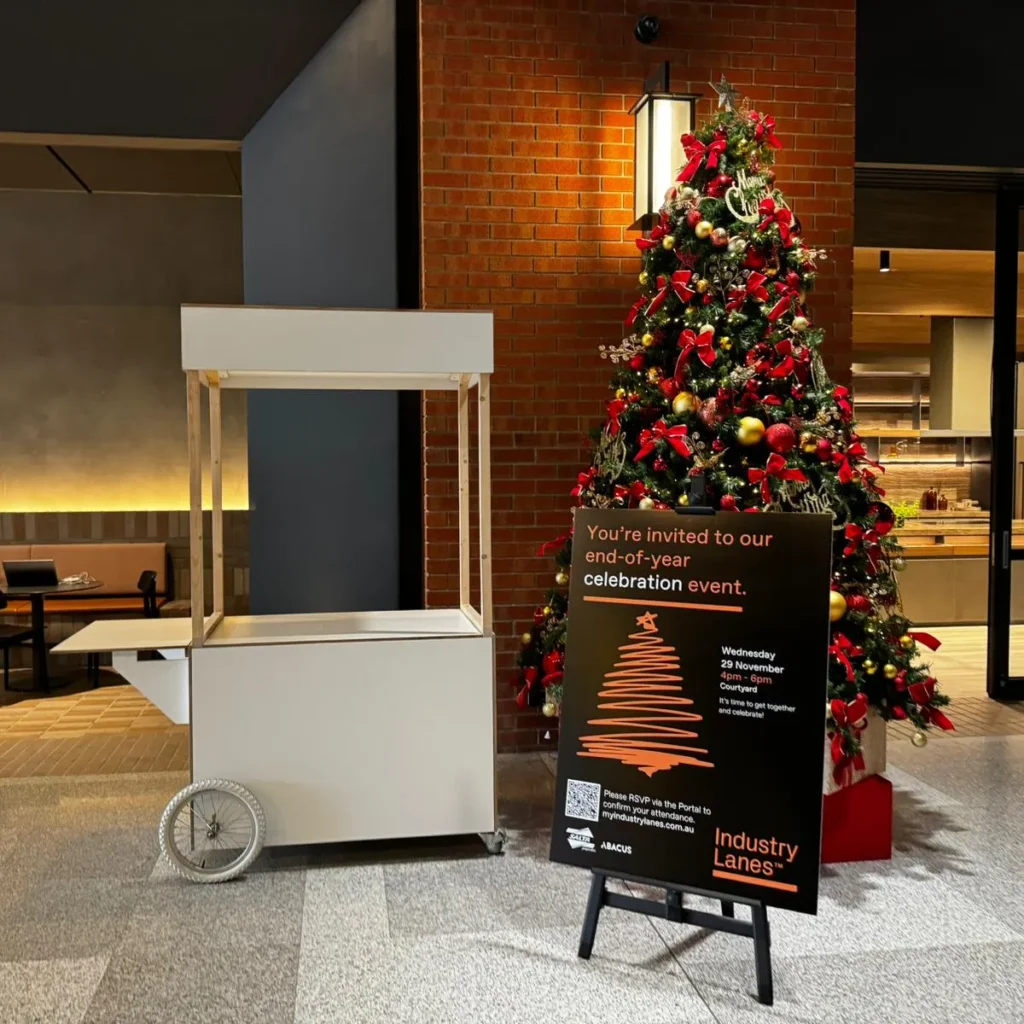white cart hire for christmas promotion