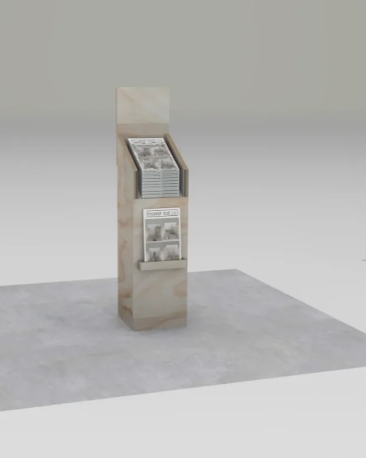 magazine display stand sketch up front view