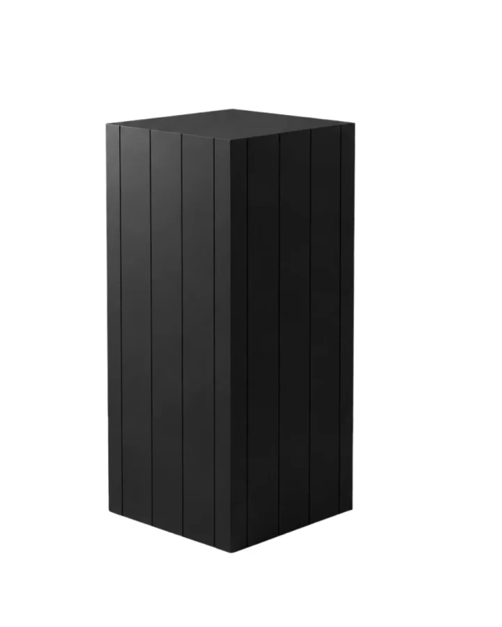 Black Vertical Channel Etched Plinth