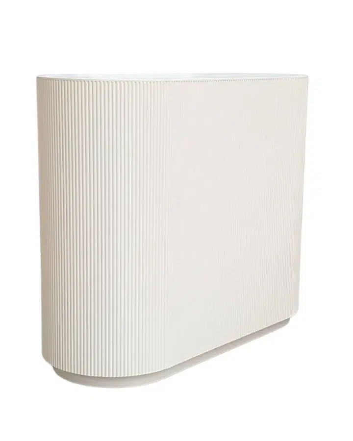 curved retail counter cutout