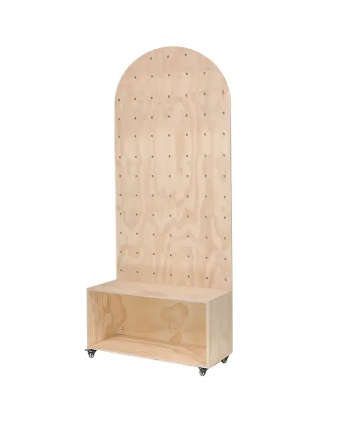 Arch Pegboard with Cabinet