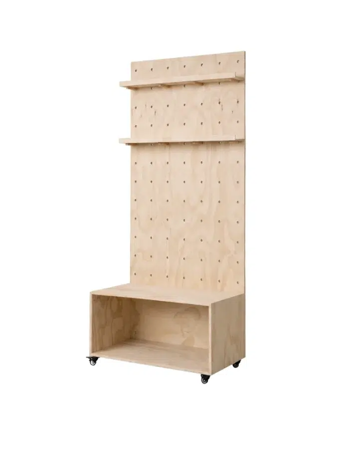 pegboard with cabinet cutout