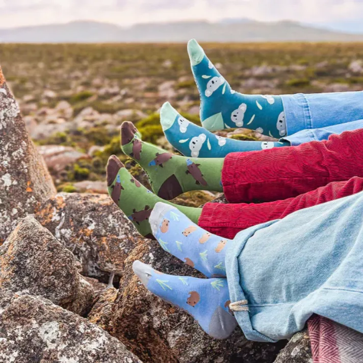 Red Parka Animal Socks
