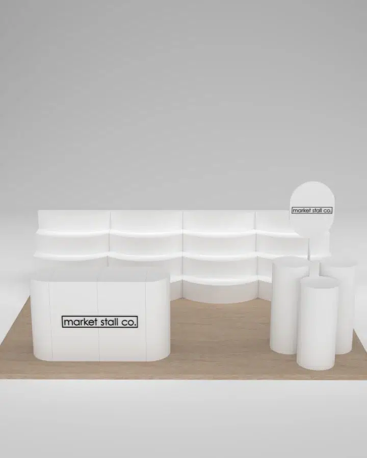 Curved Retail Kiosk Display Set
