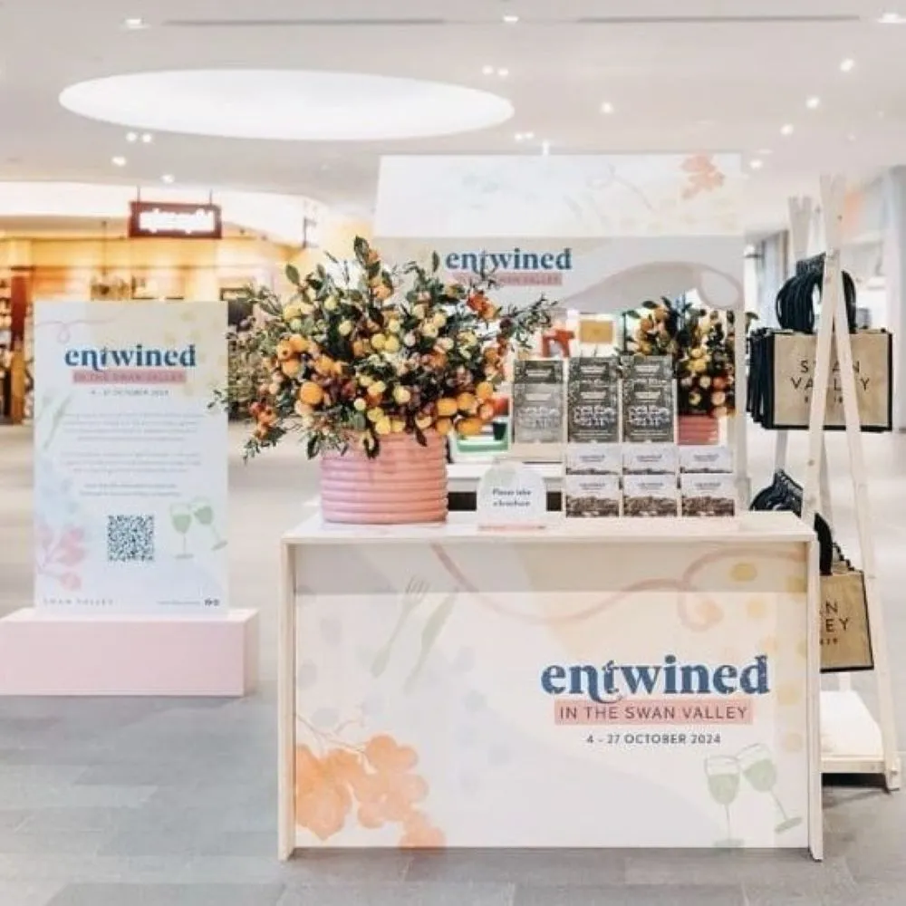 duo creative entwined shopping centre pop-up