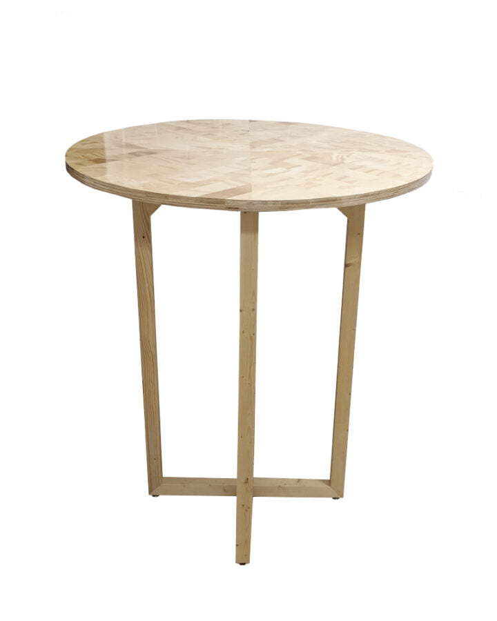 Round plywood bar table