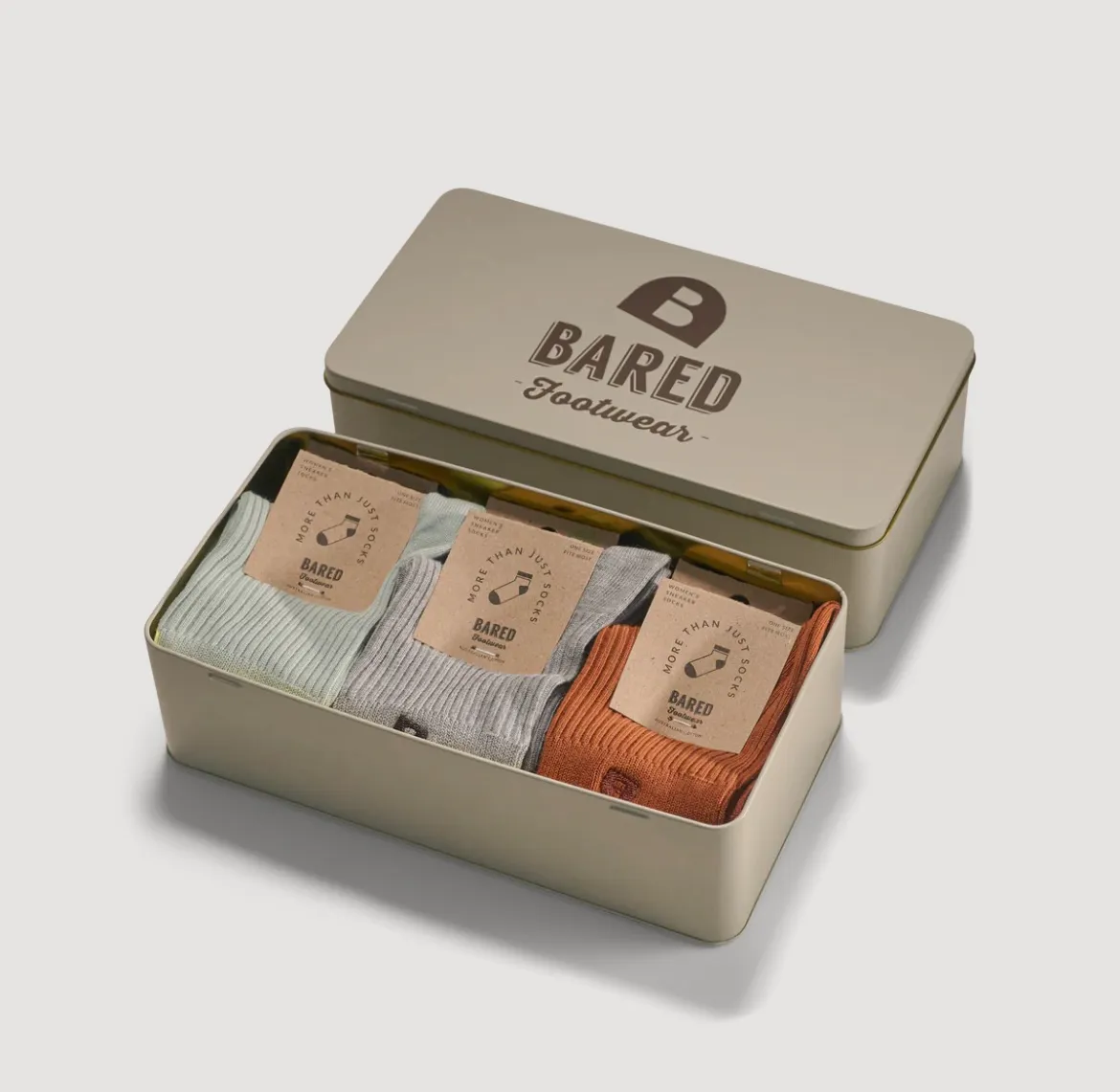 bared footwear Womens Sneaker Sock Tin