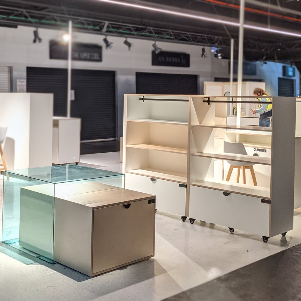 boxed hanging rack with storage and shelving south melbourne market