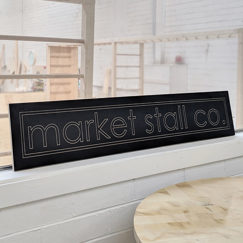black-rectangle--plywood-sign-market-stall-co
