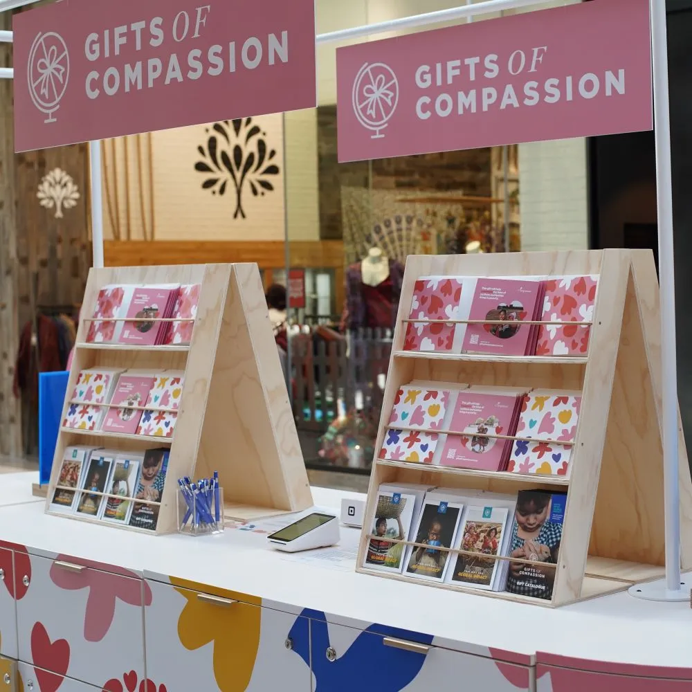 card stand inshopping centre