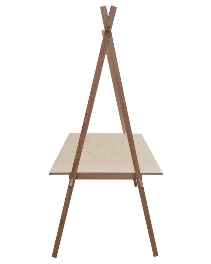 TAS OAK AND CLEAR COATED TABLETOP A-FRAME