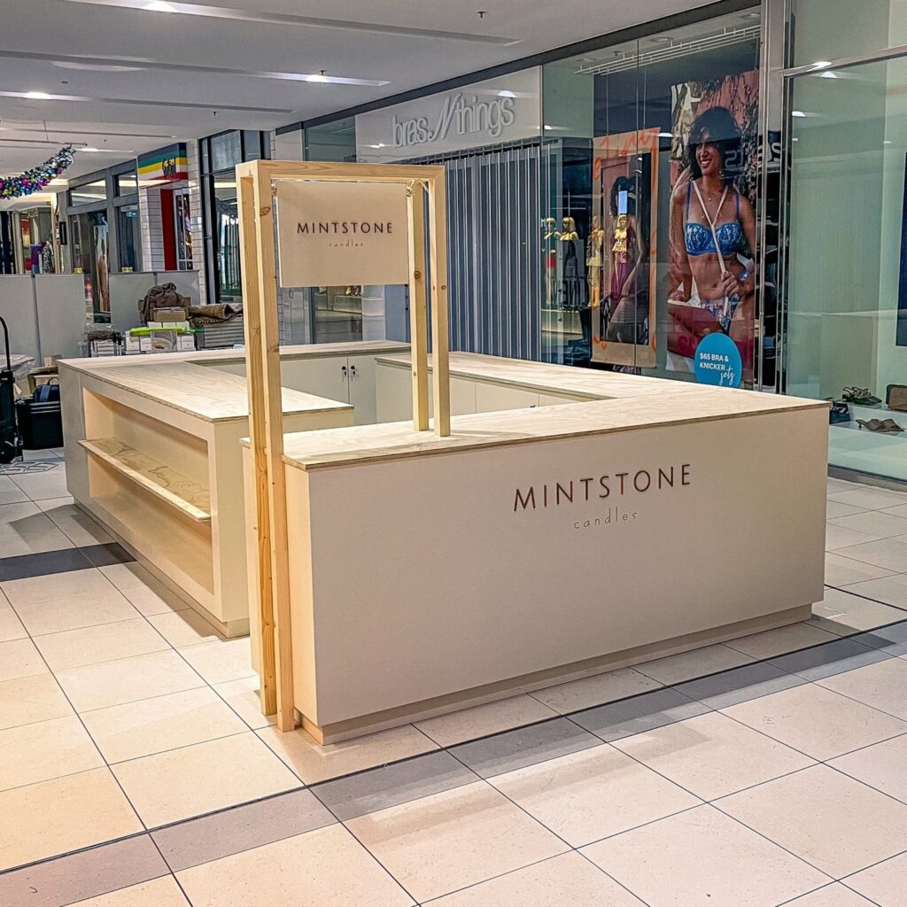 mintstone candles custom kiosk
