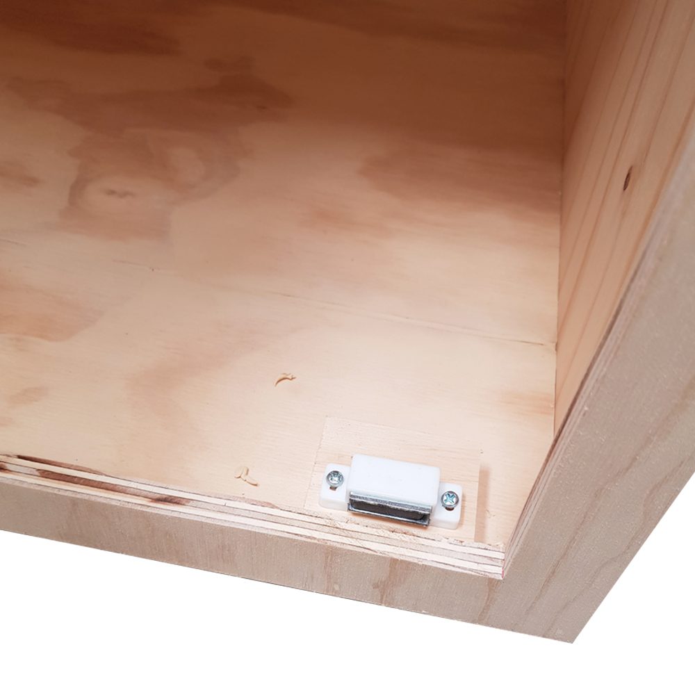 lockable plywood storage box magnetic latch