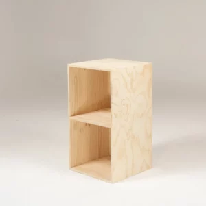 open faced plinth with shelf midway in radiata plywood
