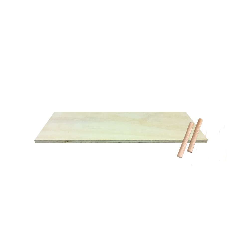 plywood shelf with 2 x 15cm pegs