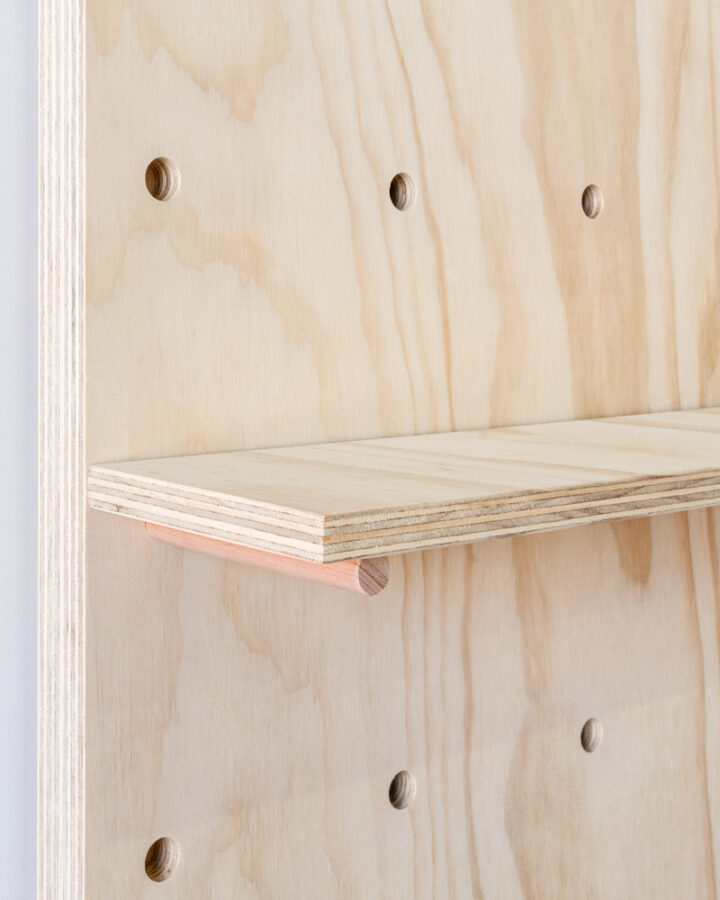 plywood pegboard shelf