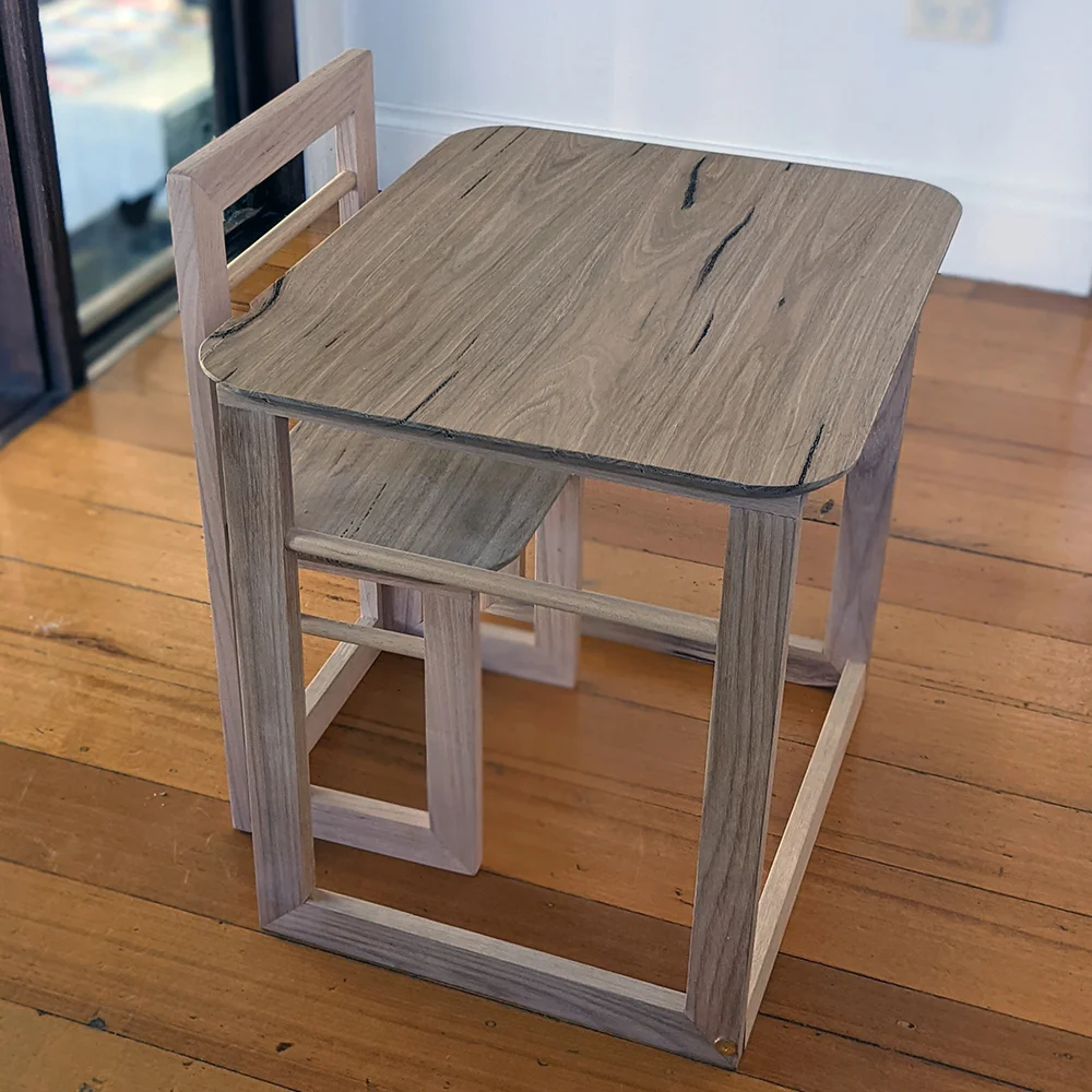 spotted gum single table and chair set market stall co