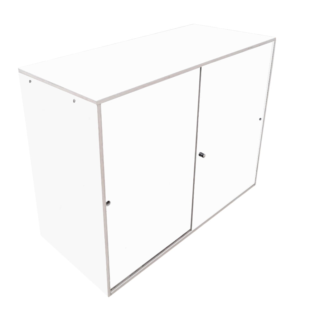 white enclosed counter
